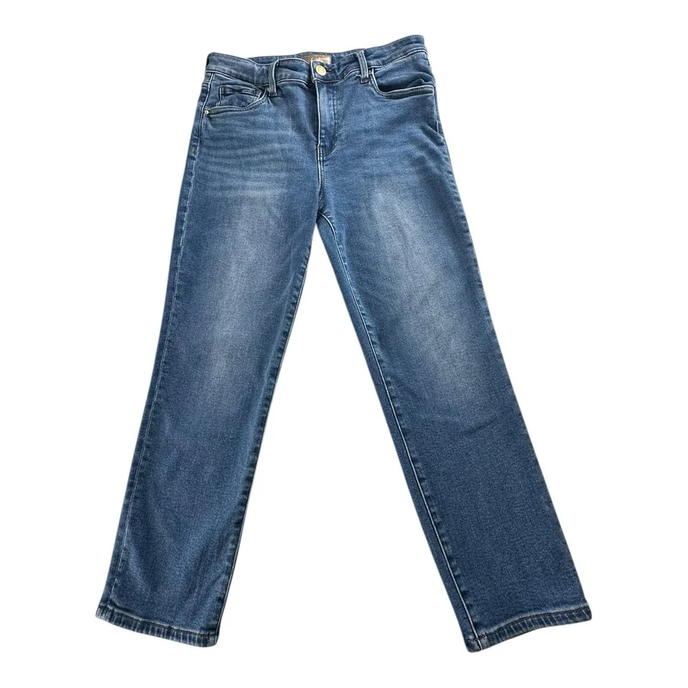 Kut From the Kloth Jeans Women's Size 8 Crop Straight Leg‎ Raw Hem Distressed
